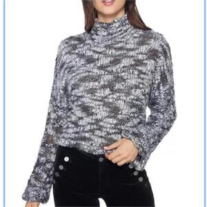 Excellent Condition Ramy Brook Maisie Gray and Black Marled Turtleneck Sweater M